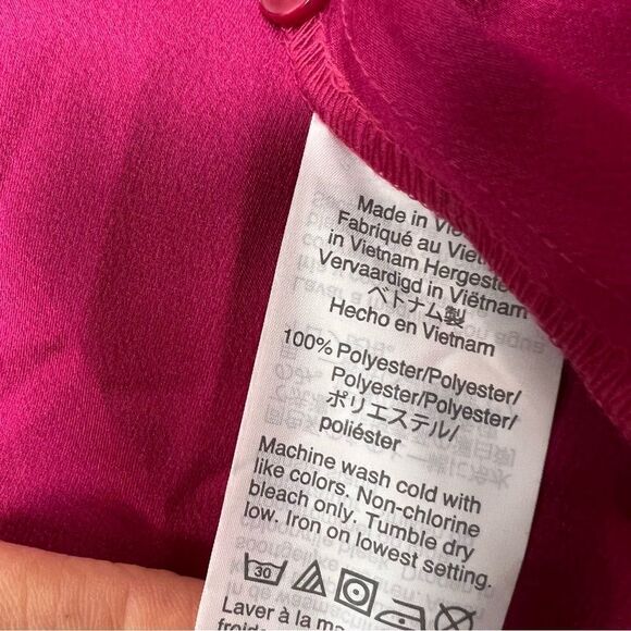- J Crew satin crepe ruffled front pink top. Size XS - Picture 8 of 8